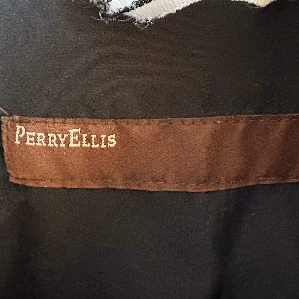 Perry Ellis Mens Canvas Spring Jacket Gray Size Large - Picture 3 of 5